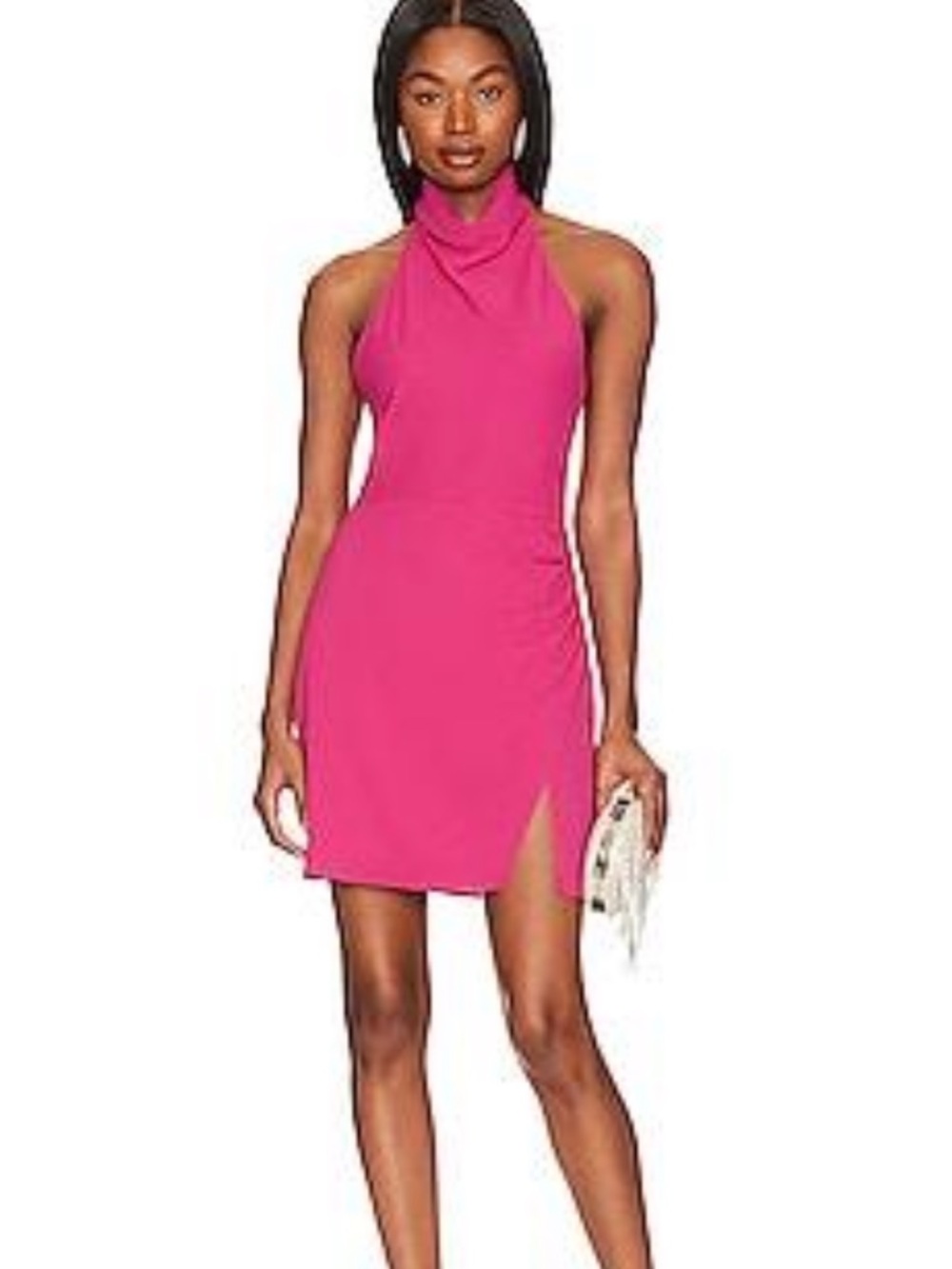Amanda Uprichard Hot Pink Halter Mini Dress